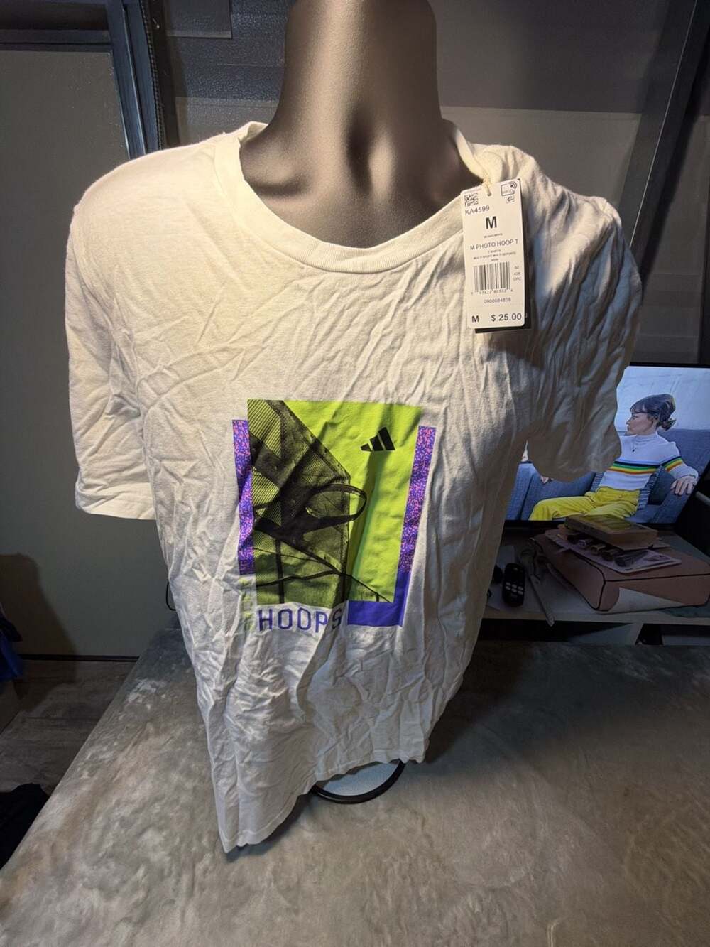 Adidas M Photo Hoop T-Shirt White Size M